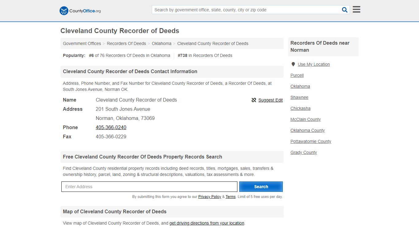 Cleveland County Recorder of Deeds
